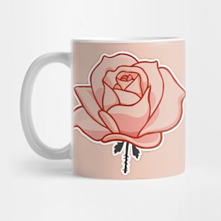 Pink Rose Illustration Mug